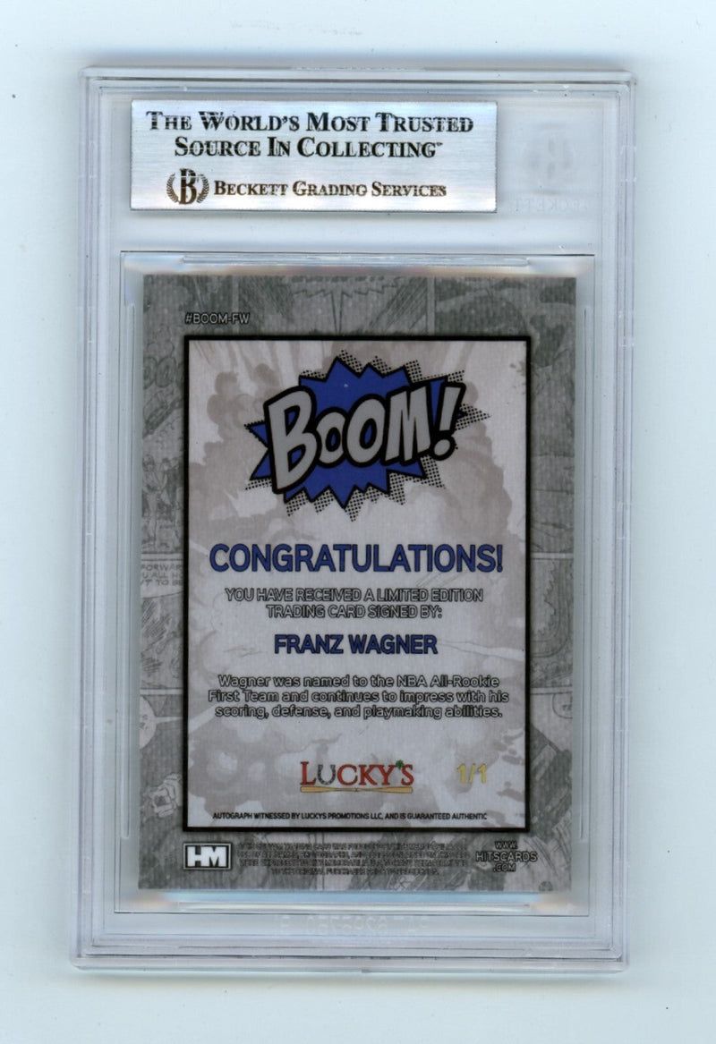 Franz Wagner 2024 Hits Memorabilia BOOM Super #1/1 Signed BGS BAS Auto Magic