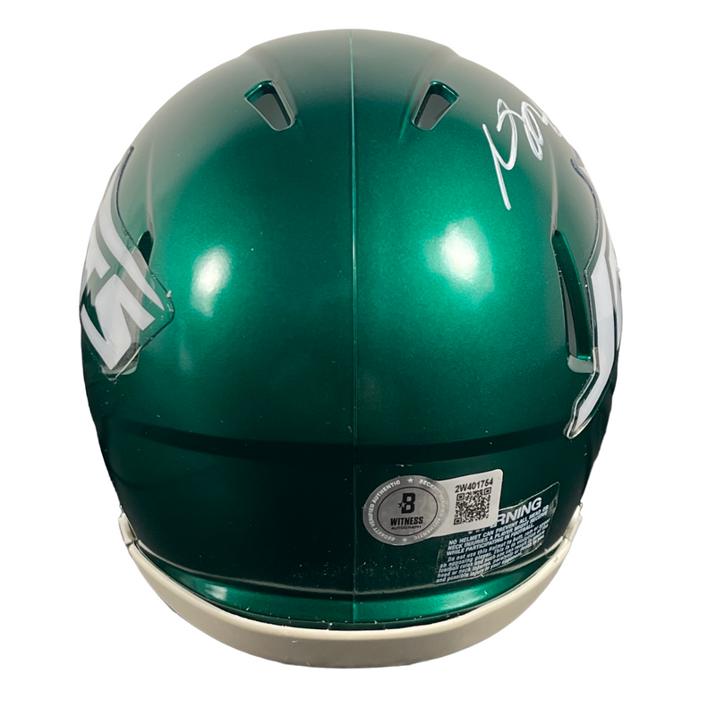 Davante Adams Signed New York Jets Speed Mini Helmet Beckett Witness BAS COA