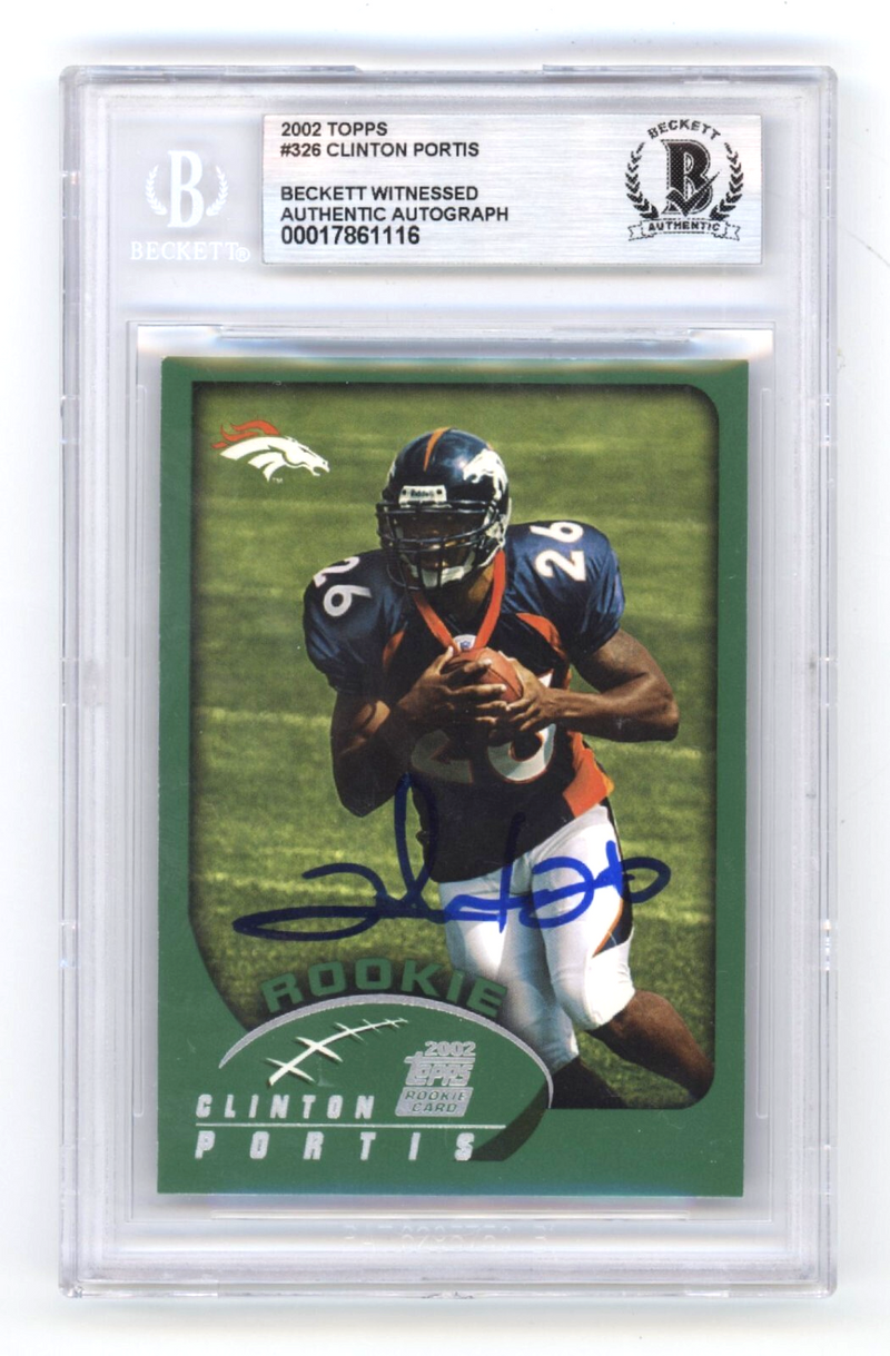 Clinton Portis 2002 Topps #326 Rookie RC Signed Beckett BGS BAS Auto Broncos
