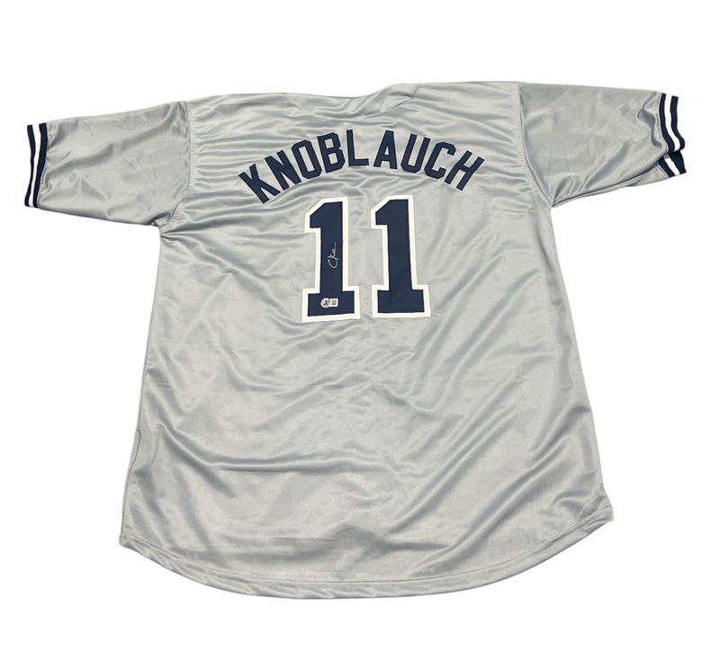 Chuck Knoblauch Signed New York Yankees Custom Jersey Beckett Witness BAS COA