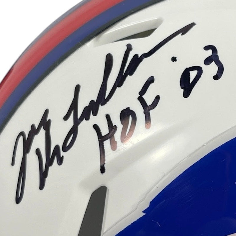 Joe DeLamielleure Signed Bills Speed Mini Helmet w/ HOF 03 Beckett Wit BAS COA