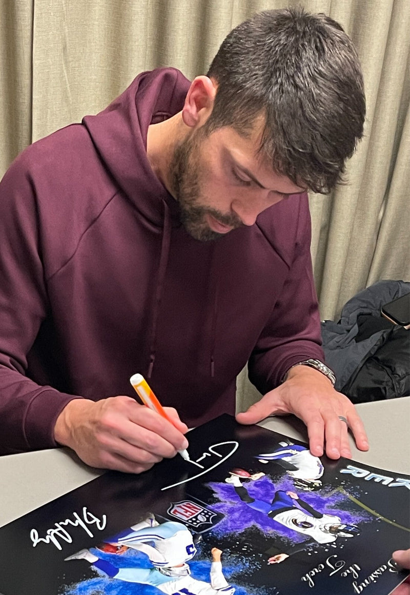 Justin Tucker & Brandon Aubrey Dual Signed Auto 16x20 Photo Beckett Wit. BAS COA