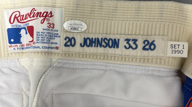 Howard Johnson Signed 1990 New York Mets Game Used Baseball Pants JSA COA Set 1