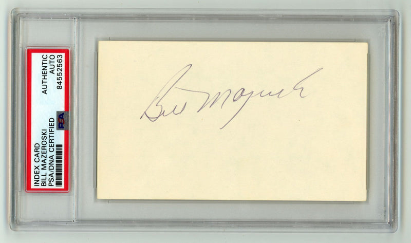 Bill Mazeroski Signed Autographed 3x5 Index Card Cut PSA Authentic Auto HOF A
