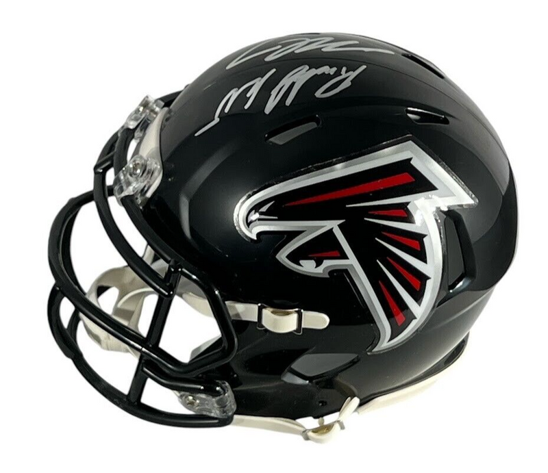 Roddy White & Michael Vick Dual Signed Falcons Mini Helmet Beckett BAS COA