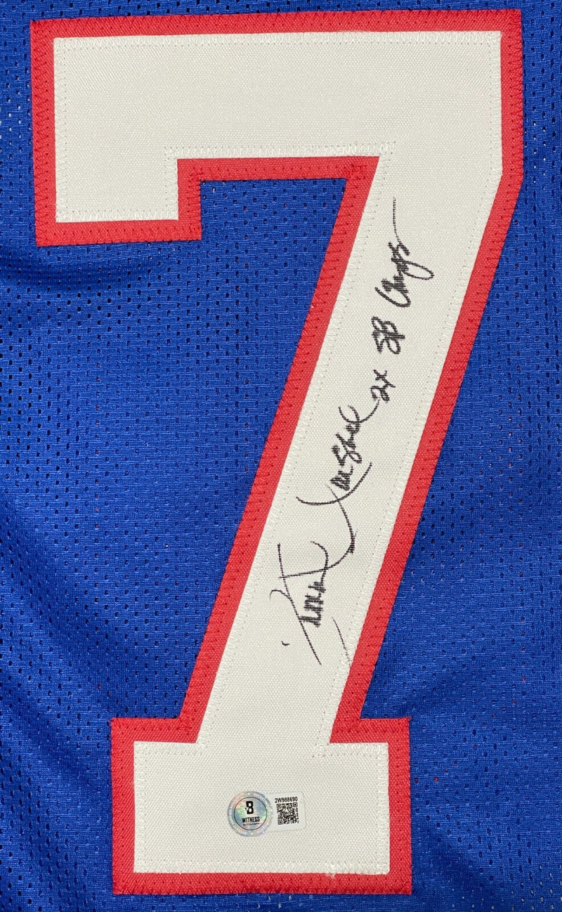 Leonard Marshall Signed NY Giants Custom Jersey w/ 2x SB Champ Beckett W BAS COA