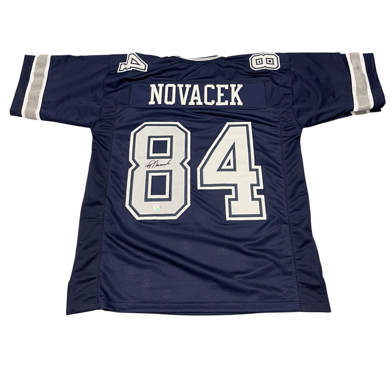 Jay Novacek Signed Dallas Cowboys Custom Jersey Beckett Witness BAS COA