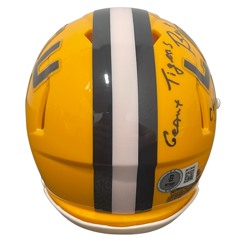 Bert Jones Signed LSU Speed Mini Helmet w Geaux Tigers CHOF 16 Beckett W BAS COA