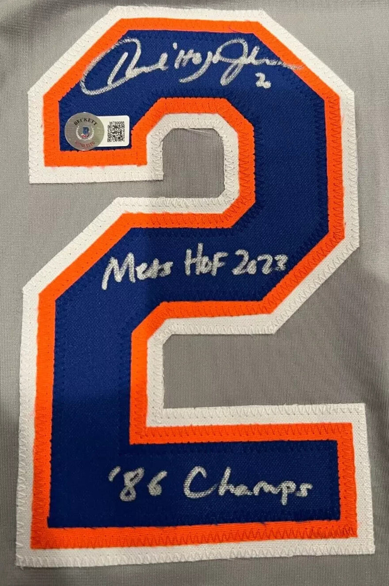 Howard "Hojo" Johnson Signed Mets Custom Jersey w/ 4x Insc Beckett Wit BAS COA