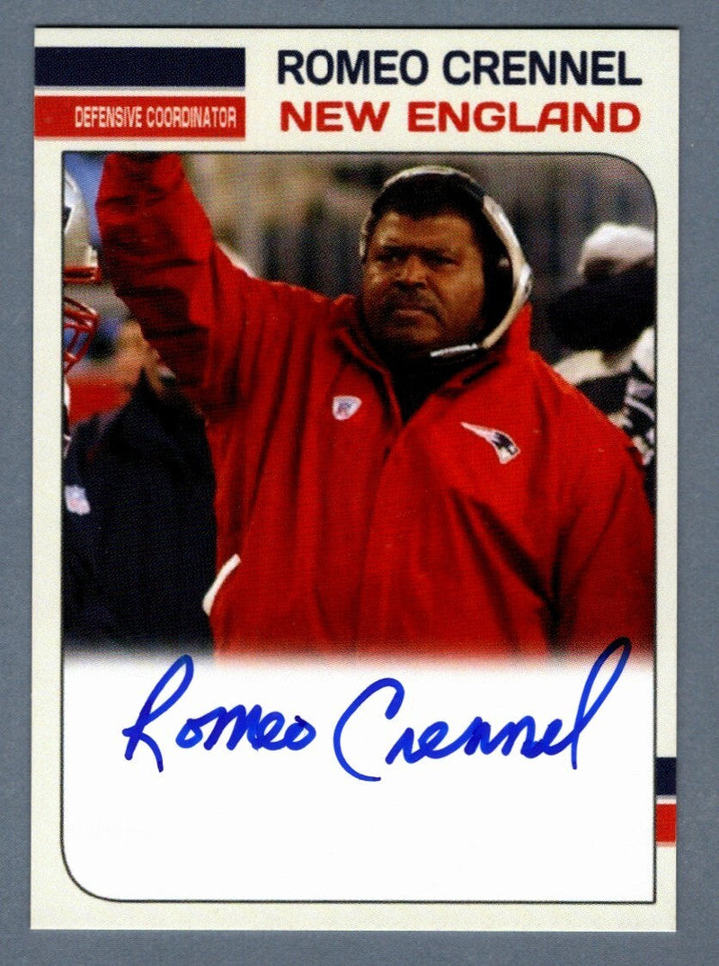 Romeo Crennel Signed Auto Custom Card LSCM COA New England Patriots