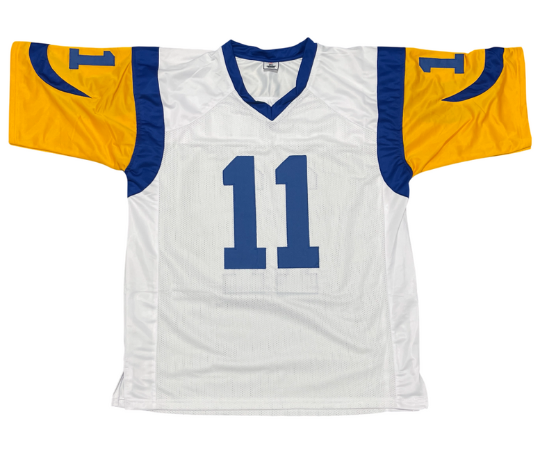 Jim Everett Signed Rams Custom Jersey w/ 90 Pro Bowl Beckett Witness BAS COA