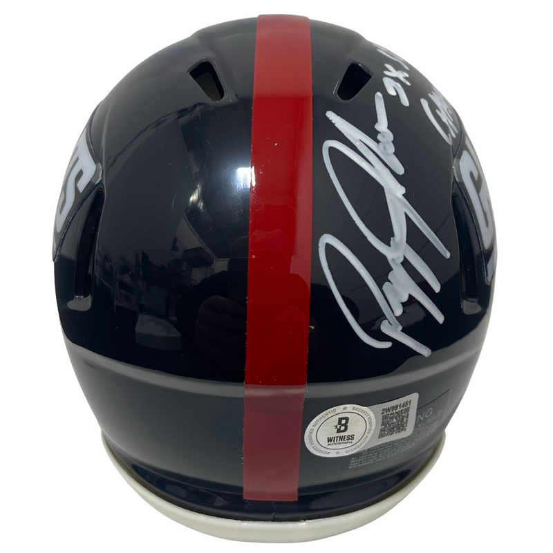 Pepper Johnson Signed Giants TB Mini Helmet w/ 2x SB Champs Beckett Wit BAS COA