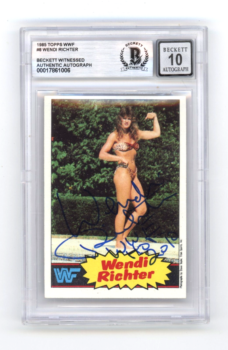 Wendi Richter 1985 Topps WWF #8 RC Signed w/ WWF HOF 2010 Beckett BGS 10 Auto
