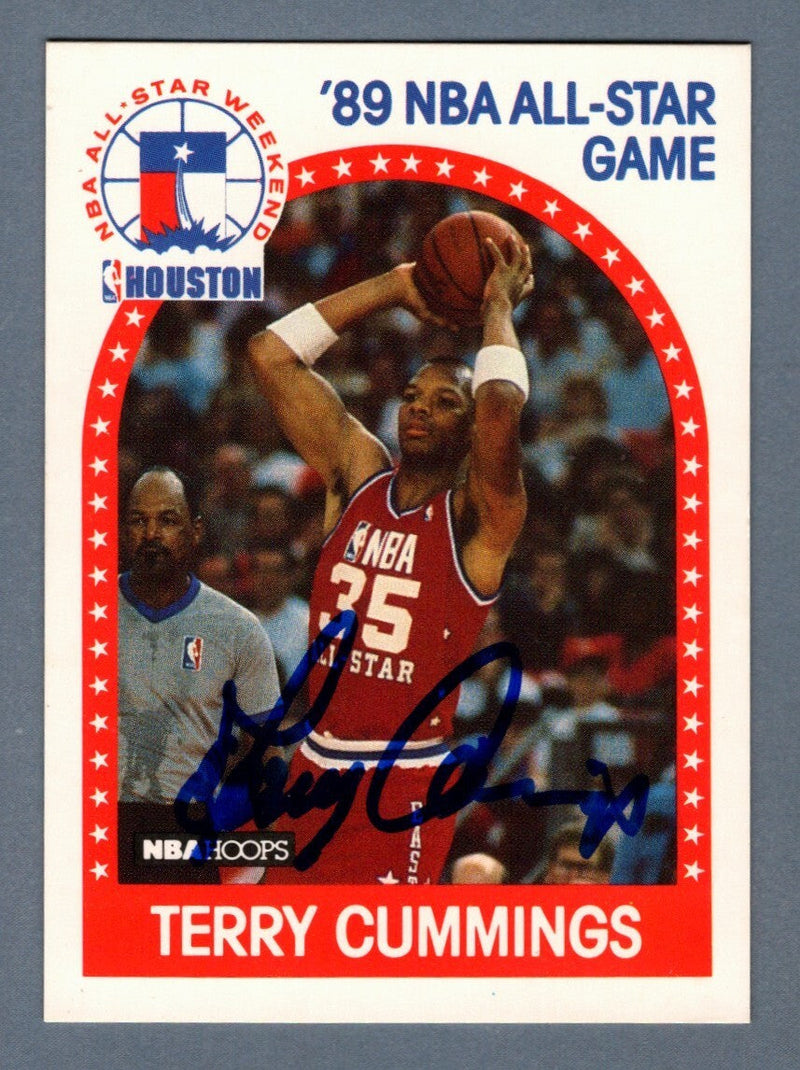 Terry Cummings Signed 1989-90 NBA Hopps All Star Game 256 LSCM COA Bucks