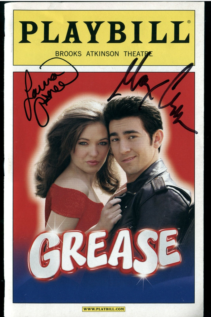 Laura Osnes Max Crumm Signed Auto Autographed Grease Broadway Playbill LSCM COA