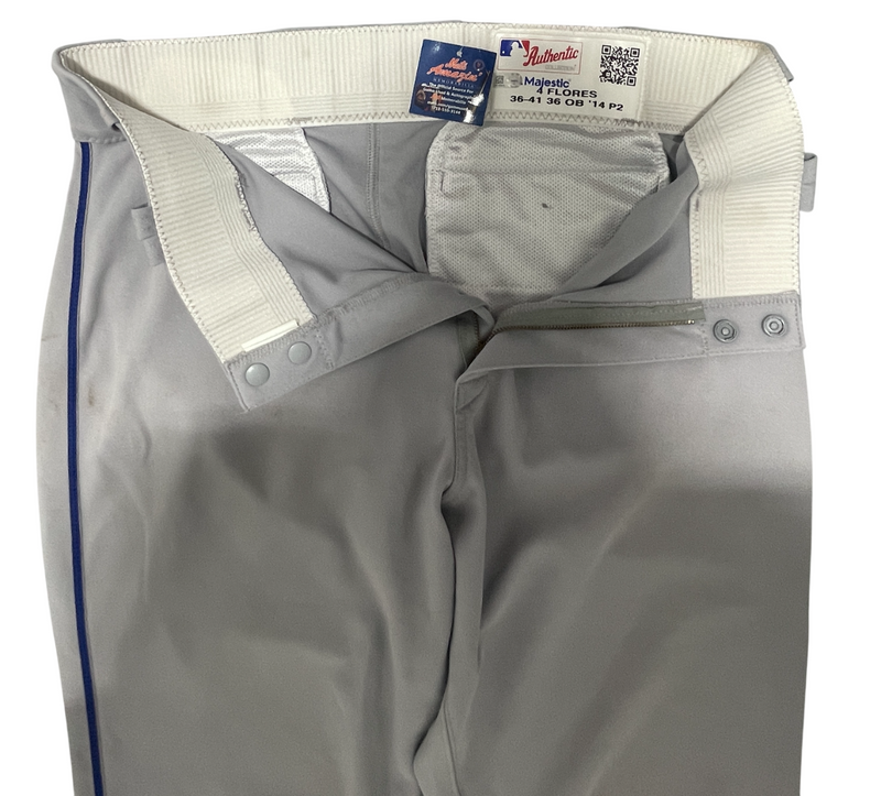 Wilmer Flores UNSIGNED 2014 New York Mets Game Used Issued Pants MLB COA HOLO