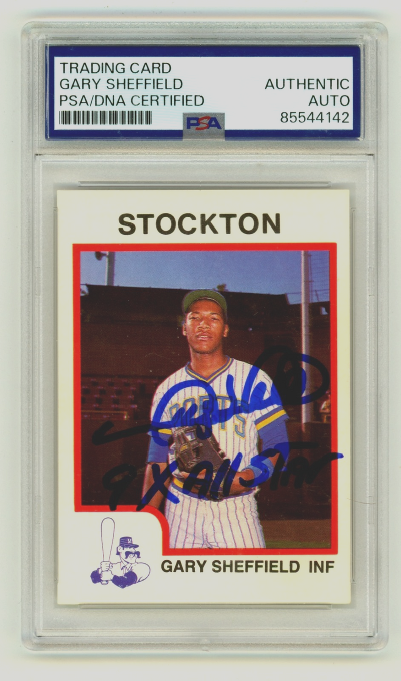 Gary Sheffield 1987 ProCards 239 Stockton Signed RC w/ 9 All Star Insc PSA Auto