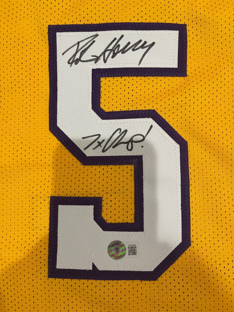 Robert Horry Signed Lakers Custom Jersey w/ 7x Champ Beckett Witness BAS COA
