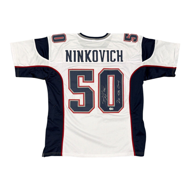 Rob Ninkovich Signed Patriots Custom Jersey w/ 2x SB Champ Beckett Wit BAS COA