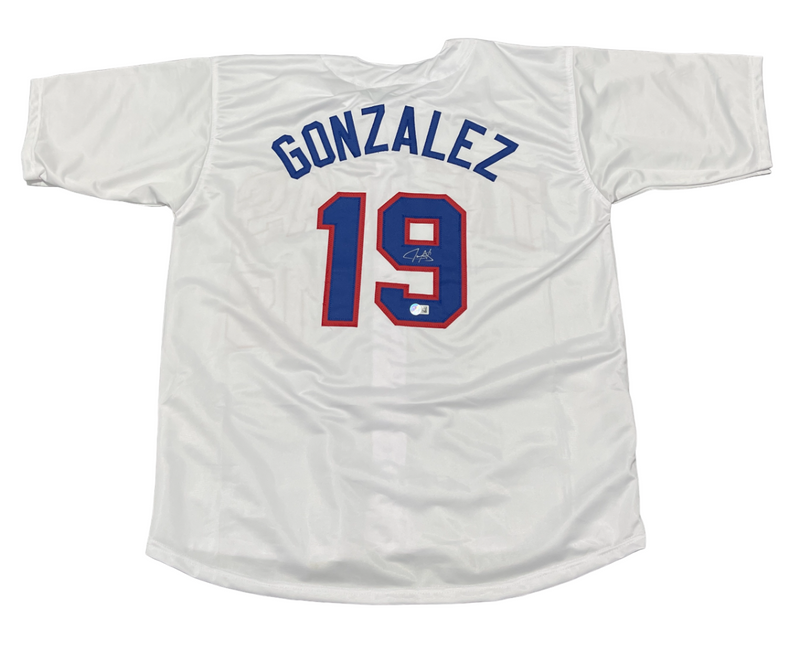 Juan Gonzalez Signed Texas Rangers Custom Jersey Beckett Witness BAS COA