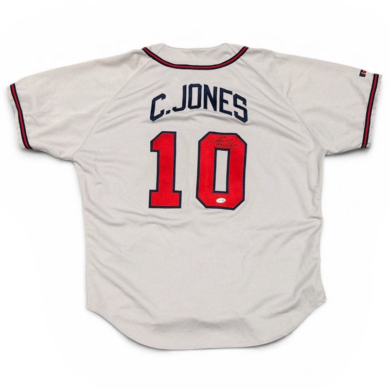 Chipper Jones Signed Atlanta Braves Russell Authentic Jersey w 99 NL MVP JSA COA