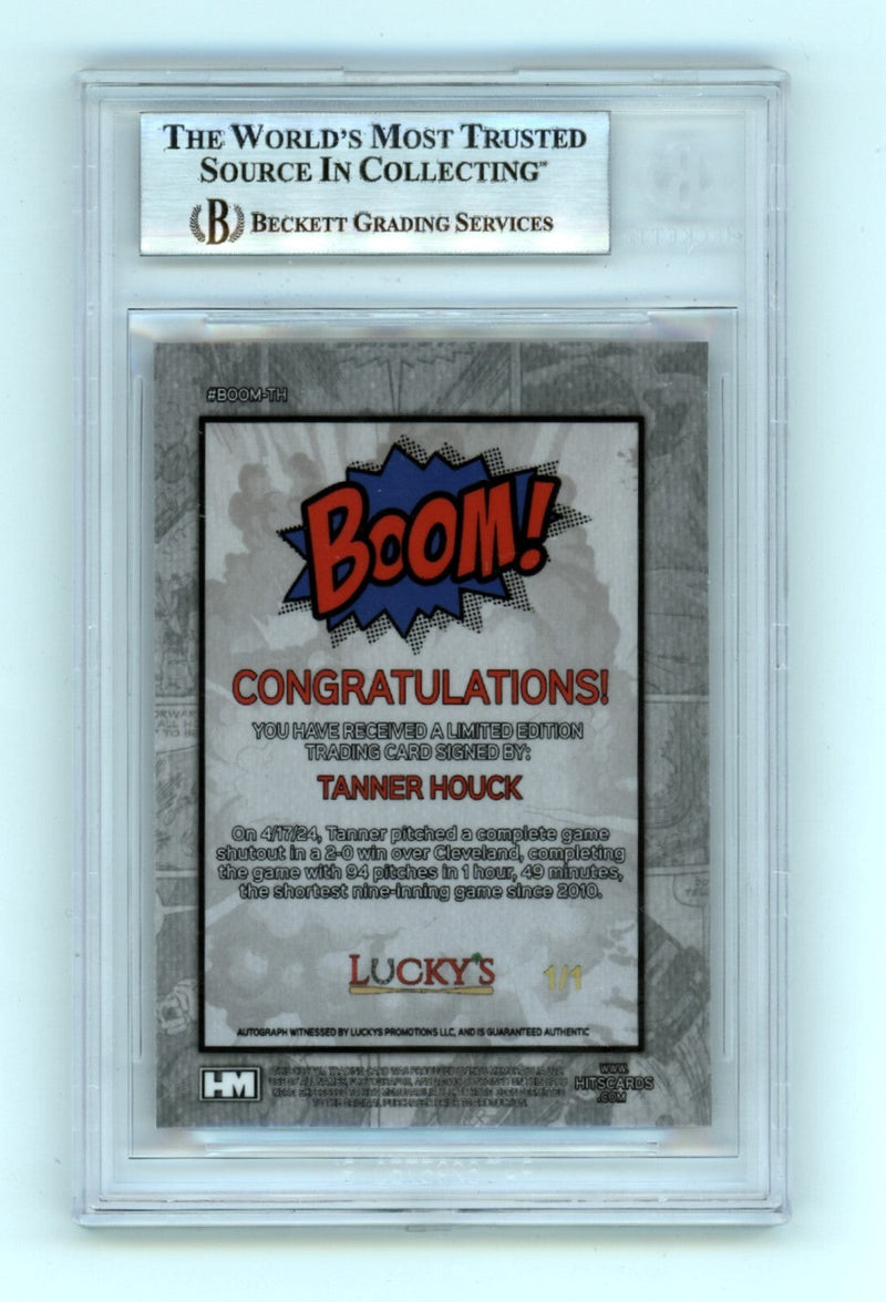 Tanner Houck 2024 Hits Memorabilia BOOM Red #1/1 Signed BGS BAS Auto Red Sox