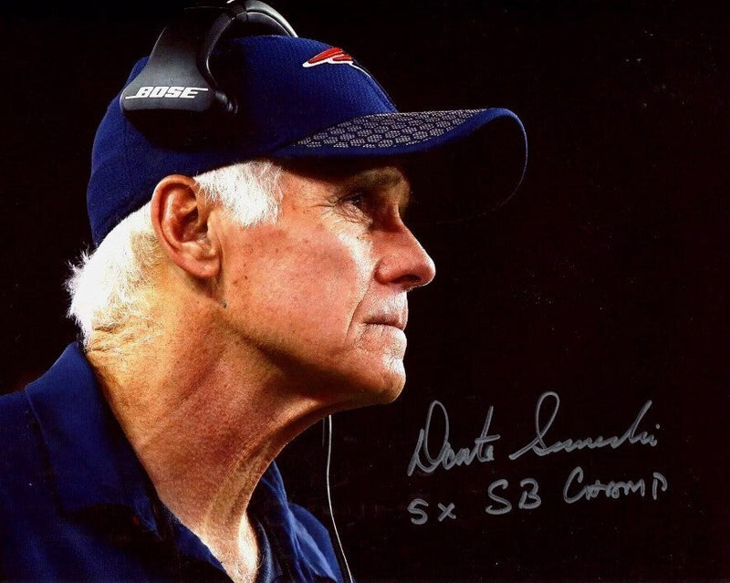 Dante Scarnecchia Signed New England Patriots 8x10 Photo 5x SB Champ LSCM COA #3