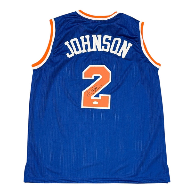 Larry Johnson Signed Autographed New York Knicks Custom Jersey JSA Witness COA