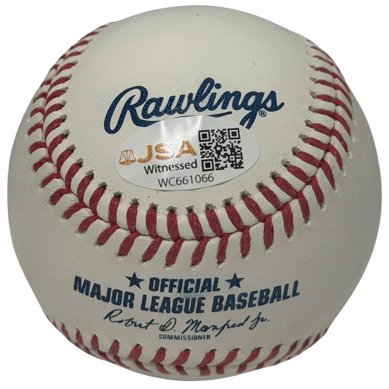 Fred Lynn Signed Autographed ROMLB Baseball w/ 75 ROY / MVP Insc JSA Witness COA