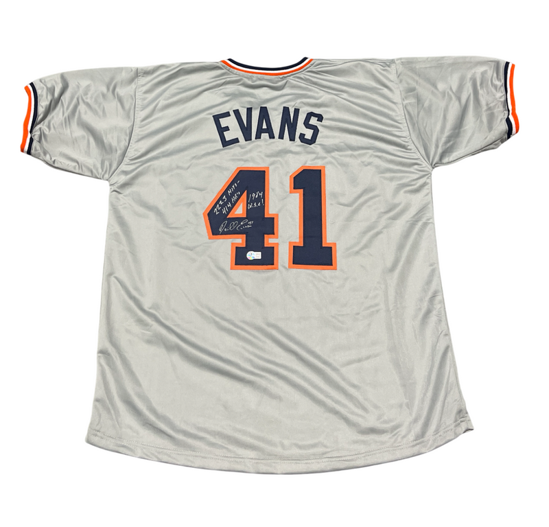 Darrell Evans Signed Detroit Tigers Custom Jersey w/ 3 Ins Beckett Wit BAS COA