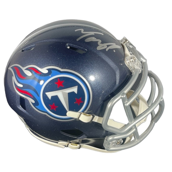 Tony Pollard Signed Tennessee Titans Speed Mini Helmet Beckett Witness BAS COA