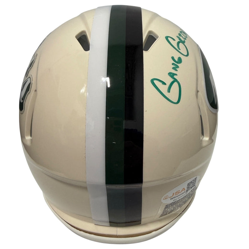 Minkah Fitzpatrick Signed Jets Retro Mini Helmet w/ Gang Green JSA Witness COA