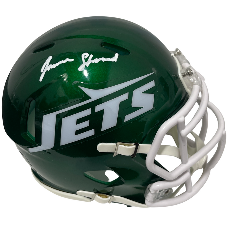 Jamien Sherwood Signed New York Jets Speed Mini Helmet Beckett Witness BAS COA