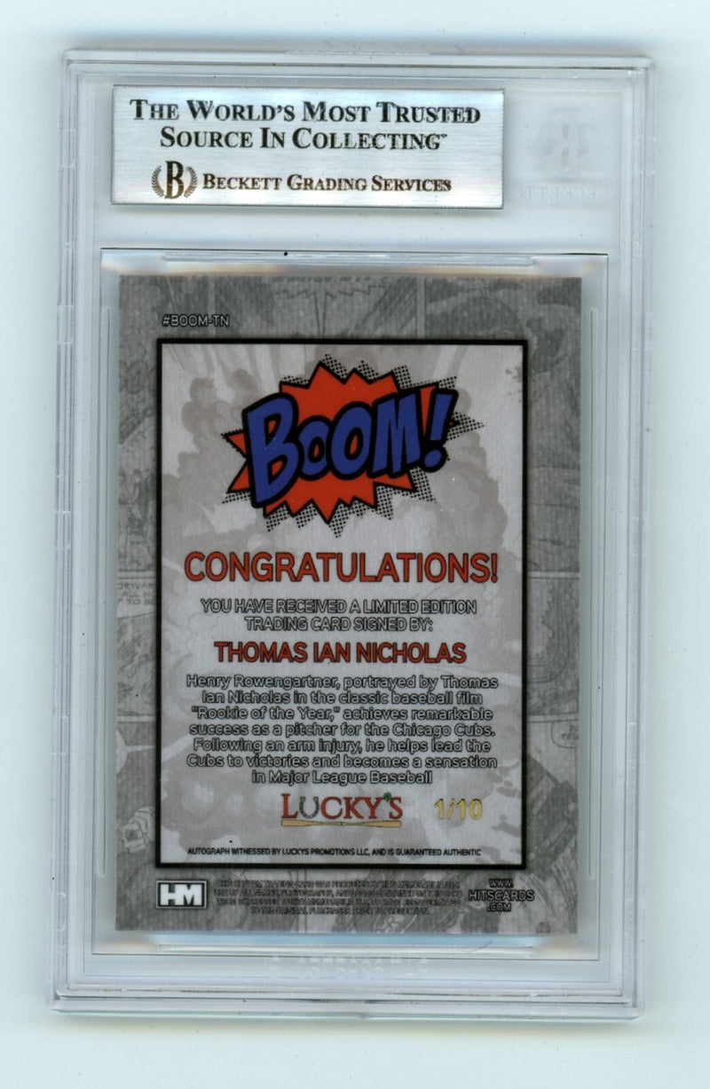 Thomas Ian Nicholas 2024 Hits Memorabilia BOOM Gold JSY 1/10 Signed BGS BAS Auto