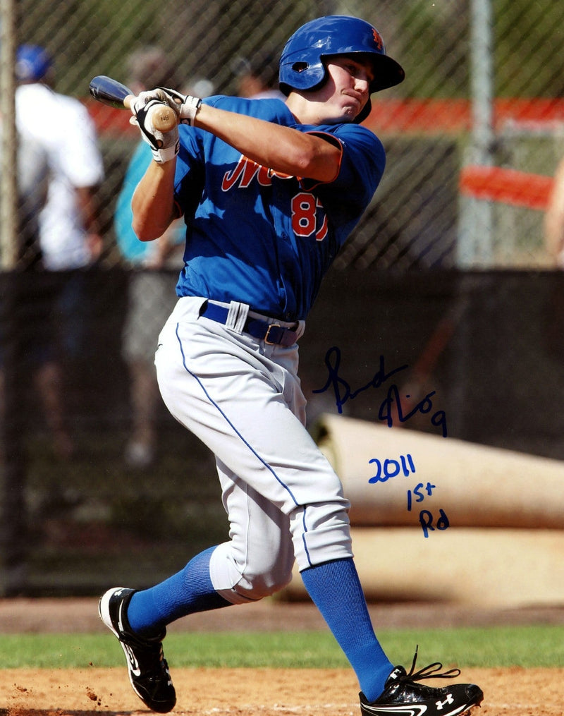 Brandon Nimmo Signed New York Mets 8x10 Photo w/ 2011 1st Rd LSCM COA #4