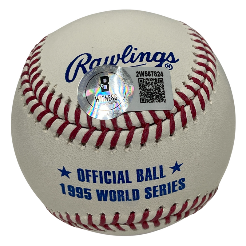 John Smoltz Signed Auto 1995 WS ROMLB Baseball w/ 1995 WS Champs Beckett BAS COA