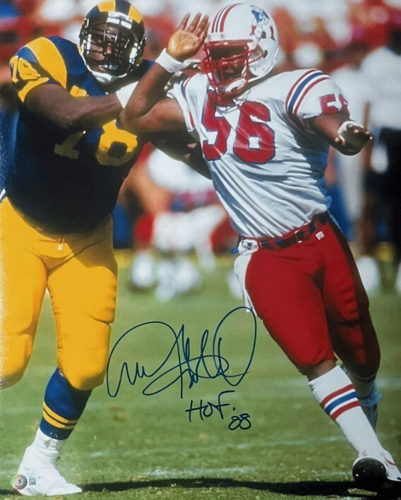Andre Tippett Signed 16x20 Photo Patriots w/ HOF 08 Beckett Witness BAS COA