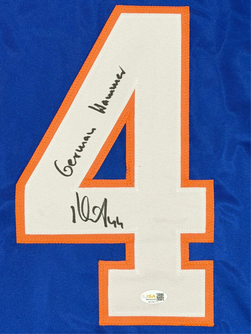 Dennis Seidenberg Signed NY Islanders Custom Jersey w German Hammer JSA Wit. COA