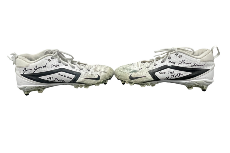 Jamien Sherwood Signed 2024 Game Used Football Cleats (PAIR) Beckett Wit BAS COA
