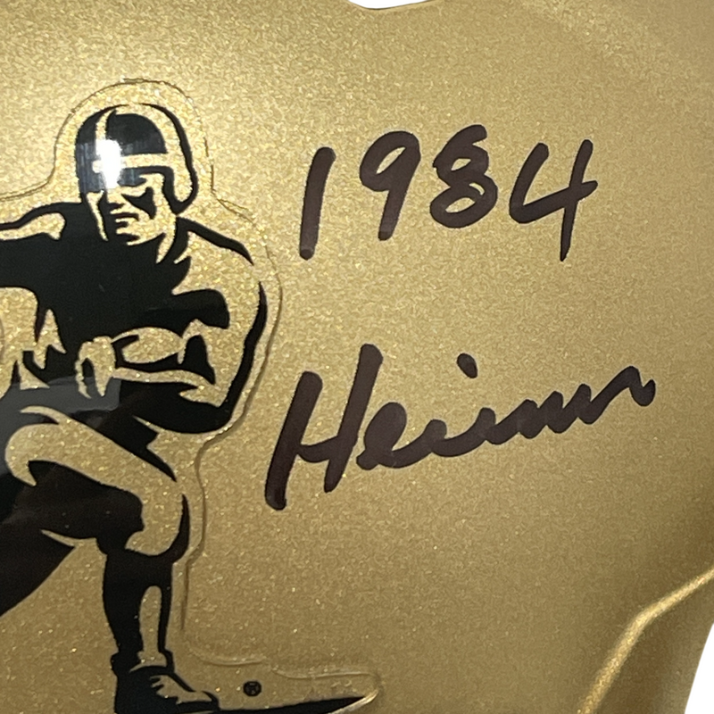 Doug Flutie Signed Heisman Mini Helmet w/ 1984 Heisman Beckett Witness BAS COA