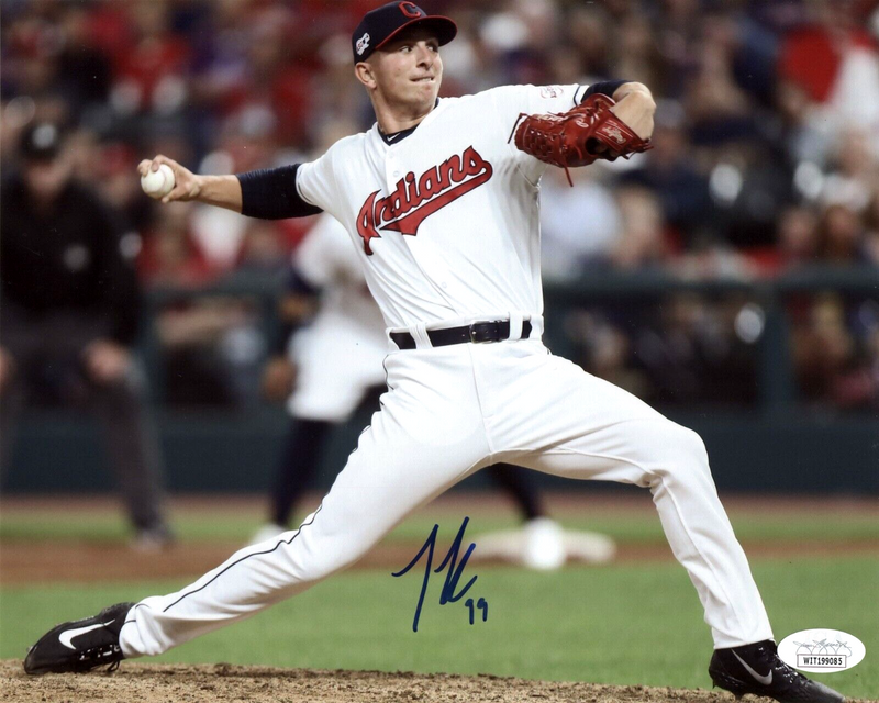 James Karinchak Signed Autographed Cleveland Indians 8x10 Photo JSA COA #1