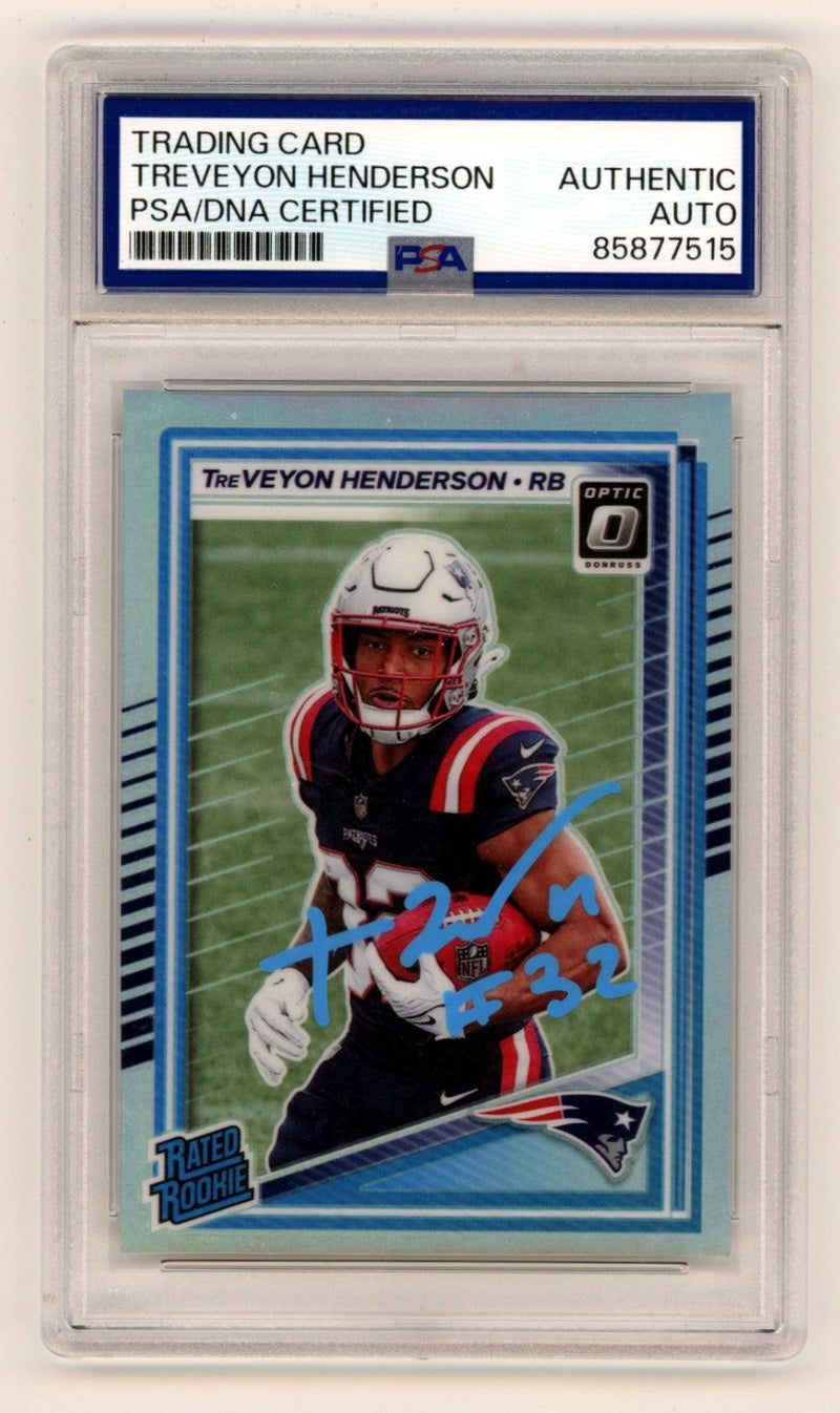 TreVeyon Henderson 2025 Panini Silver Prizm Signed Auto RC PSA Authentic Auto