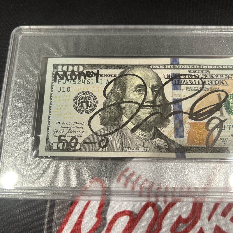 Floyd Mayweather Jr Signed $100 Bill US Currency x4 Inscriptions PSA 10 Auto L