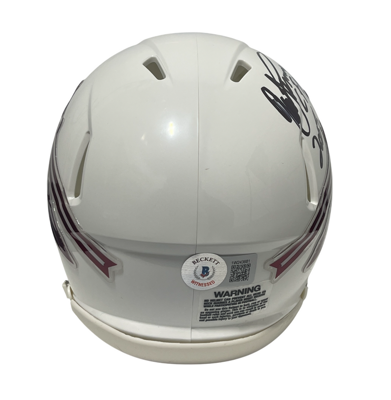 Ron Simmons Signed Florida State White Mini Helmet w/ CHOF 2008 Beckett Wit COA