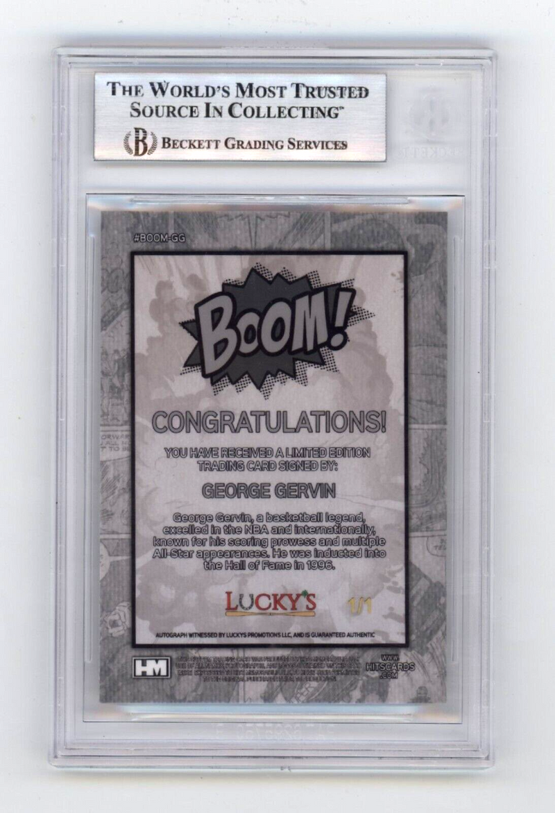 George Gervin 2024 Hits Memorabilia BOOM Super #1/1 Signed BGS BAS Auto Spurs