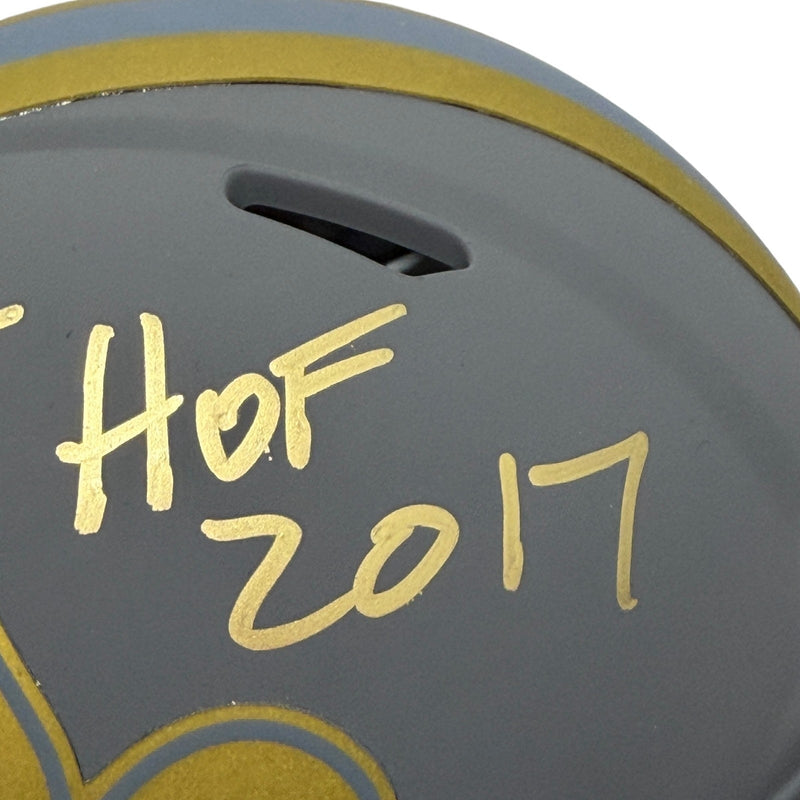 Morten Anderson Signed Saints Slate Mini Helmet w/ HOF 2017 JSA Witness COA