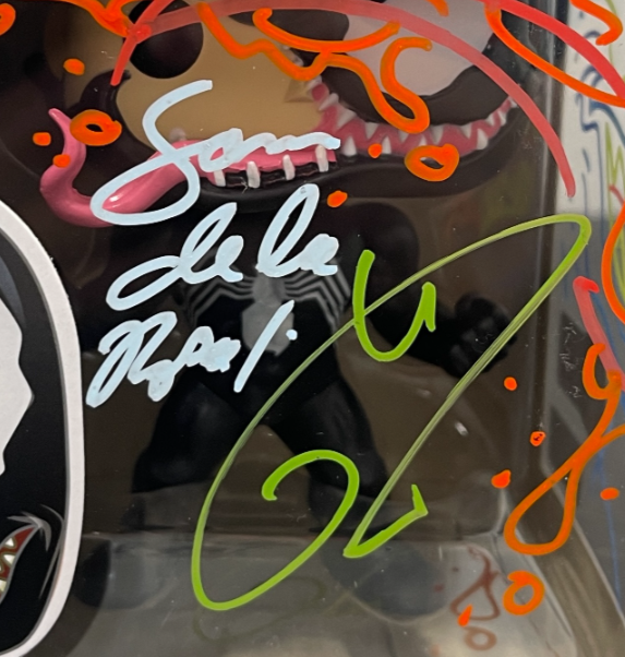 Tom Hardy Signed Venom Funko Pop #363 w/ Sam De La Rosa Sketch BAS & JSA COA B