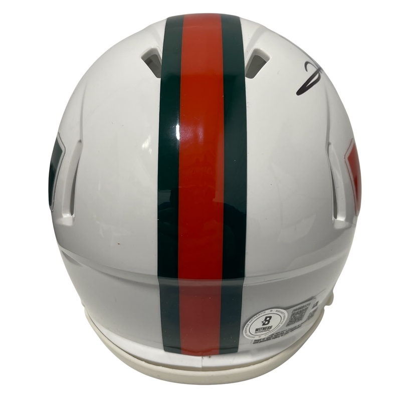 Clinton Portis Signed Auto Miami U Speed Mini Helmet Beckett Witness BAS COA
