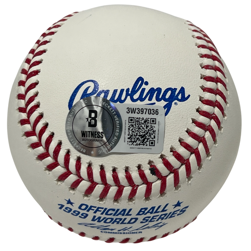 Mariano Rivera Signed 1999 World Series Baseball w/ 99 WS MVP In Beckett BAS COA