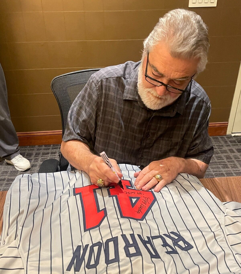 Jeff Reardon Signed Minnesota Twins Custom Jersey w/ 87 WSC Beckett Wit BAS COA